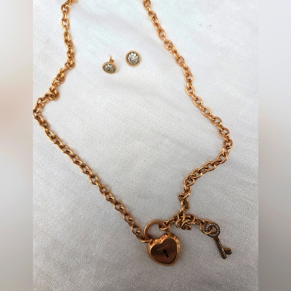 REBECCA Love Lock Necklace and Earrings set Made in Italy - Picture 8 of 13